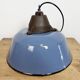Industrial Blue Enamel and Cast Iron Pendant Lamp, 1960s