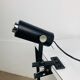 Vintage black metal clamp spotlight