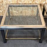 Table basse chrome & laiton table d’appoint space age