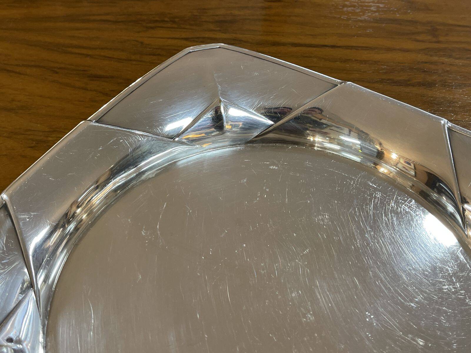 CHRISTOFLE silver metal tray - 23x23cm
