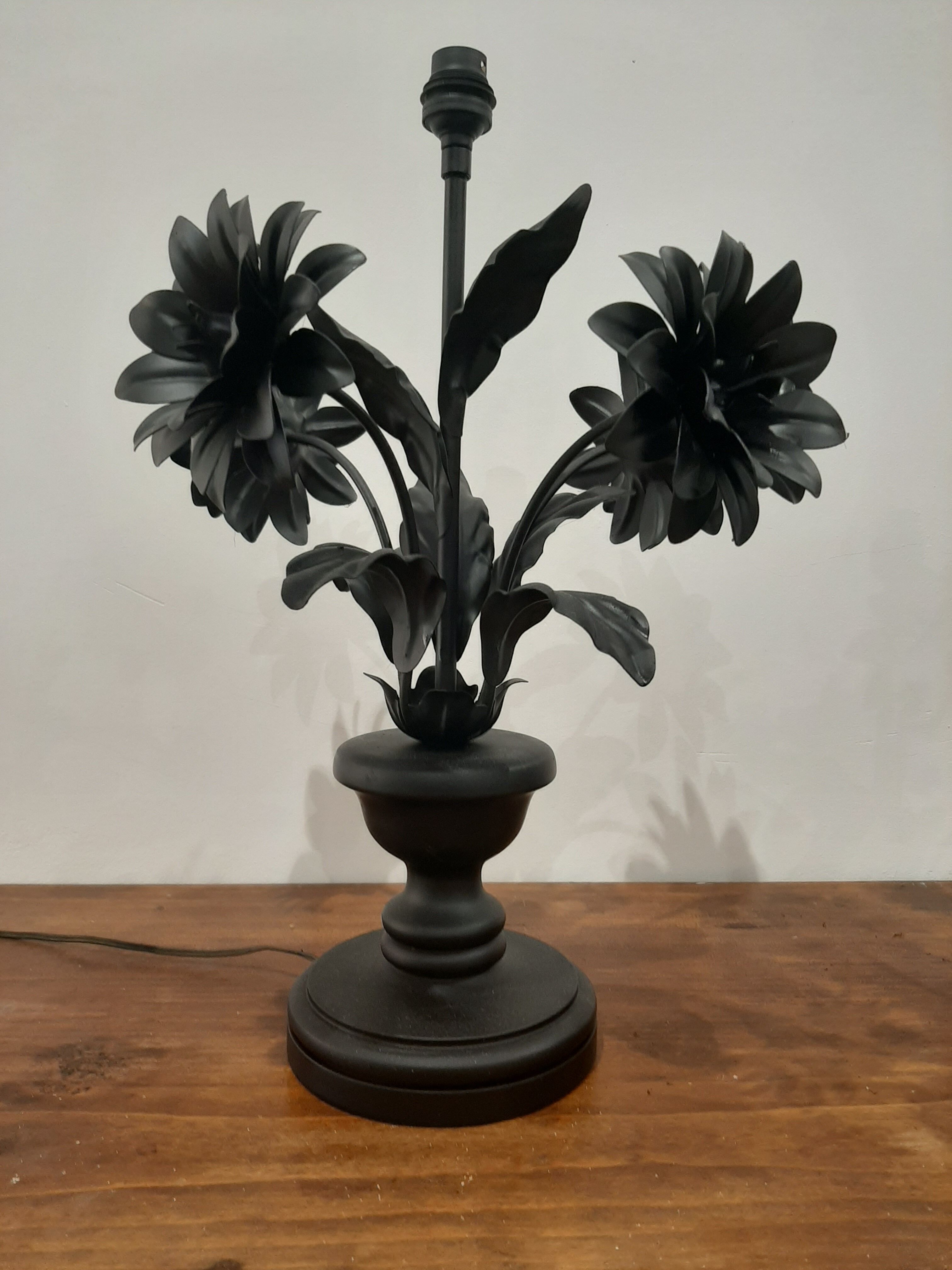Duo of flower lamp bases