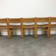 Set of 5 chairs in wood and straw, 60s