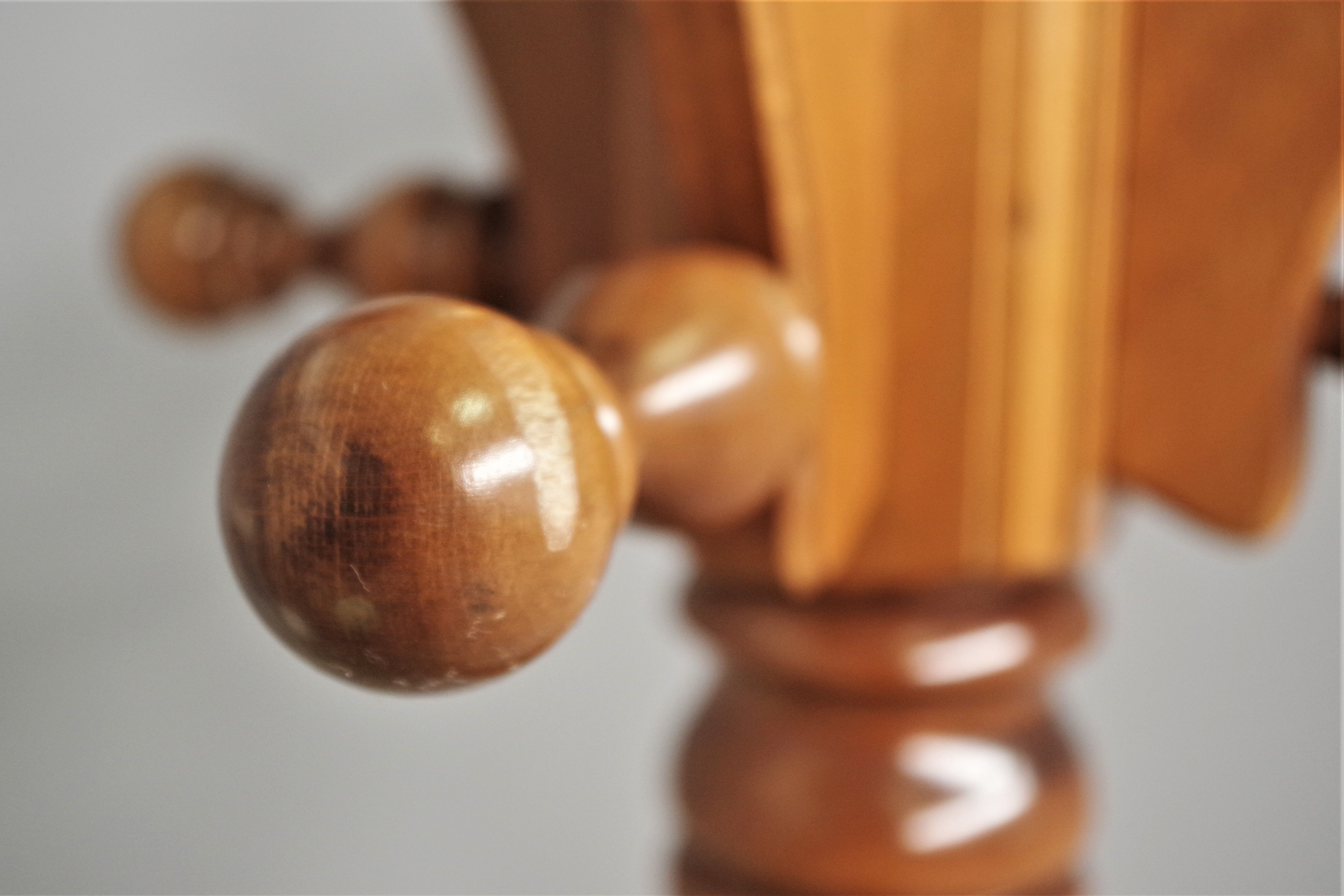 Column hanger in turned beech wood, 1970s