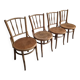 Set of 4 Fischel bentwood bistro chairs, Czechoslovakia, circa 1930–1950.