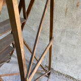 Vintage wooden painter's stepladder 6 folding steps