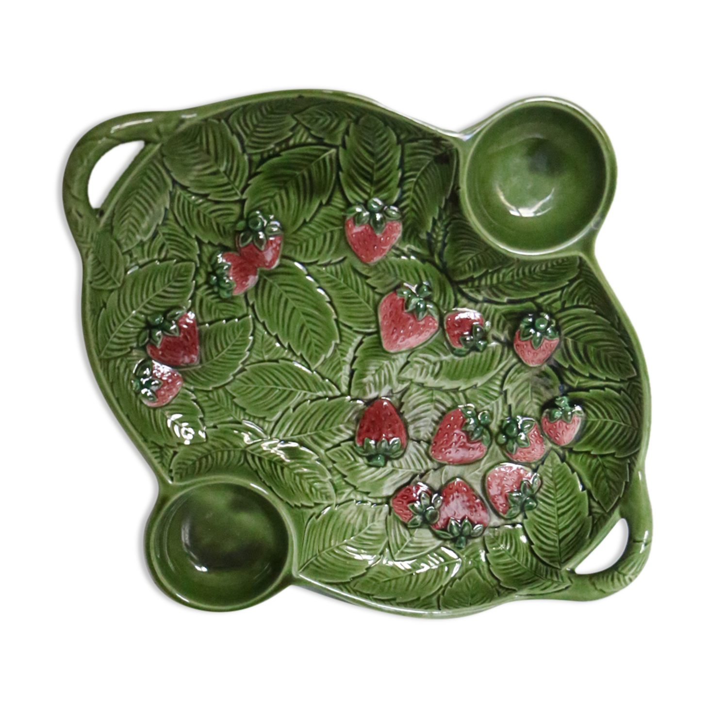 Strawberry serving dish, vintage