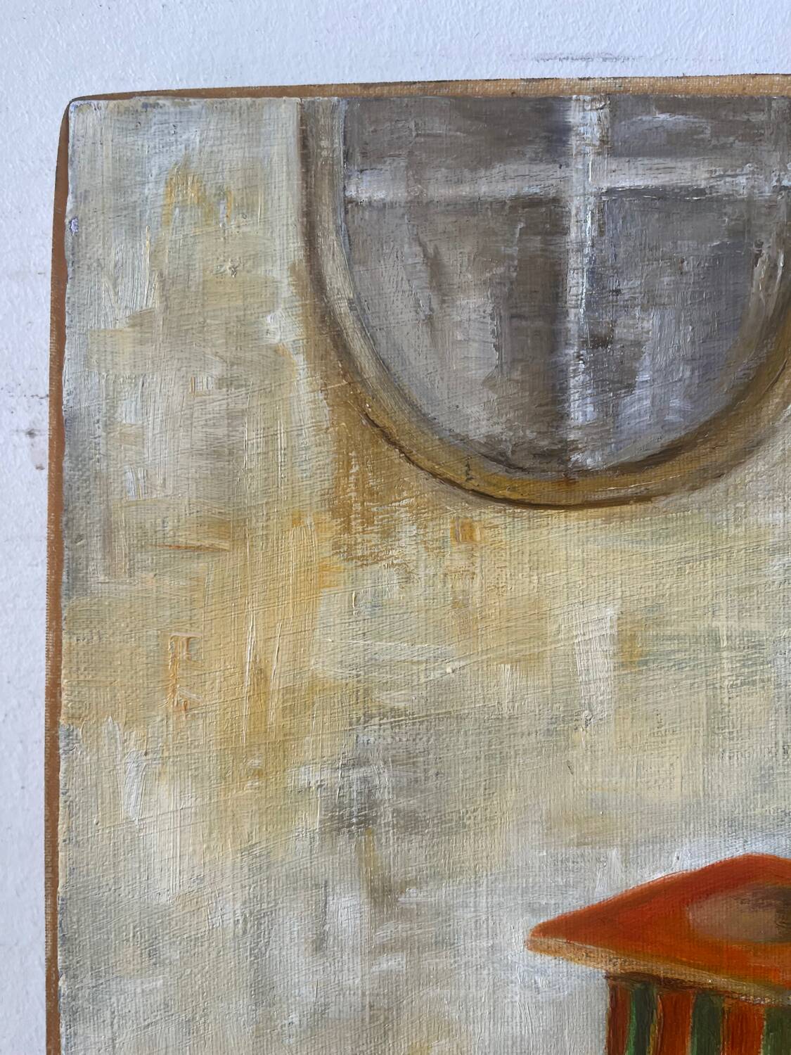 Still life and staircase, signed