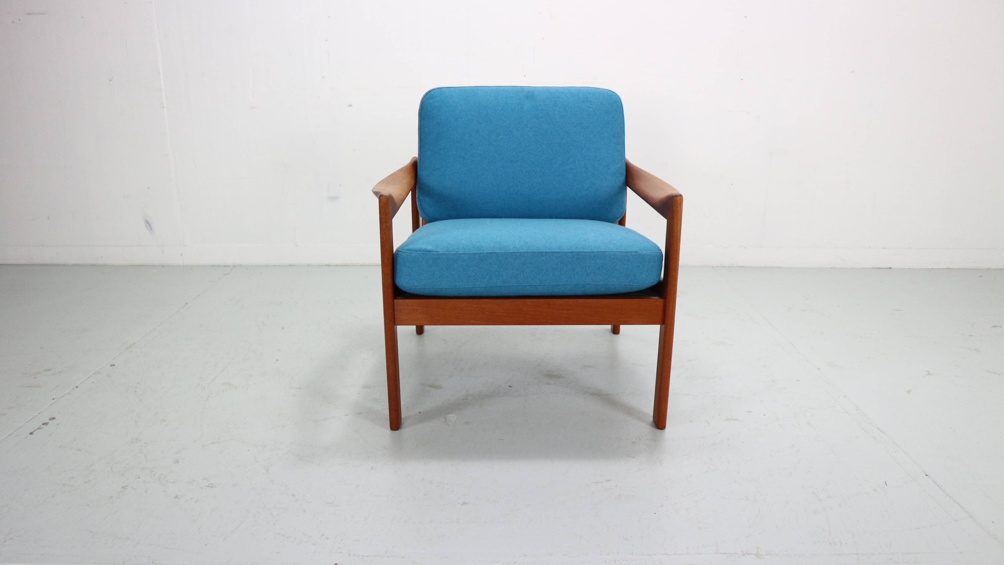 illum wikkelsø teak lounge armchair for niels eilersen, 1960 denmark