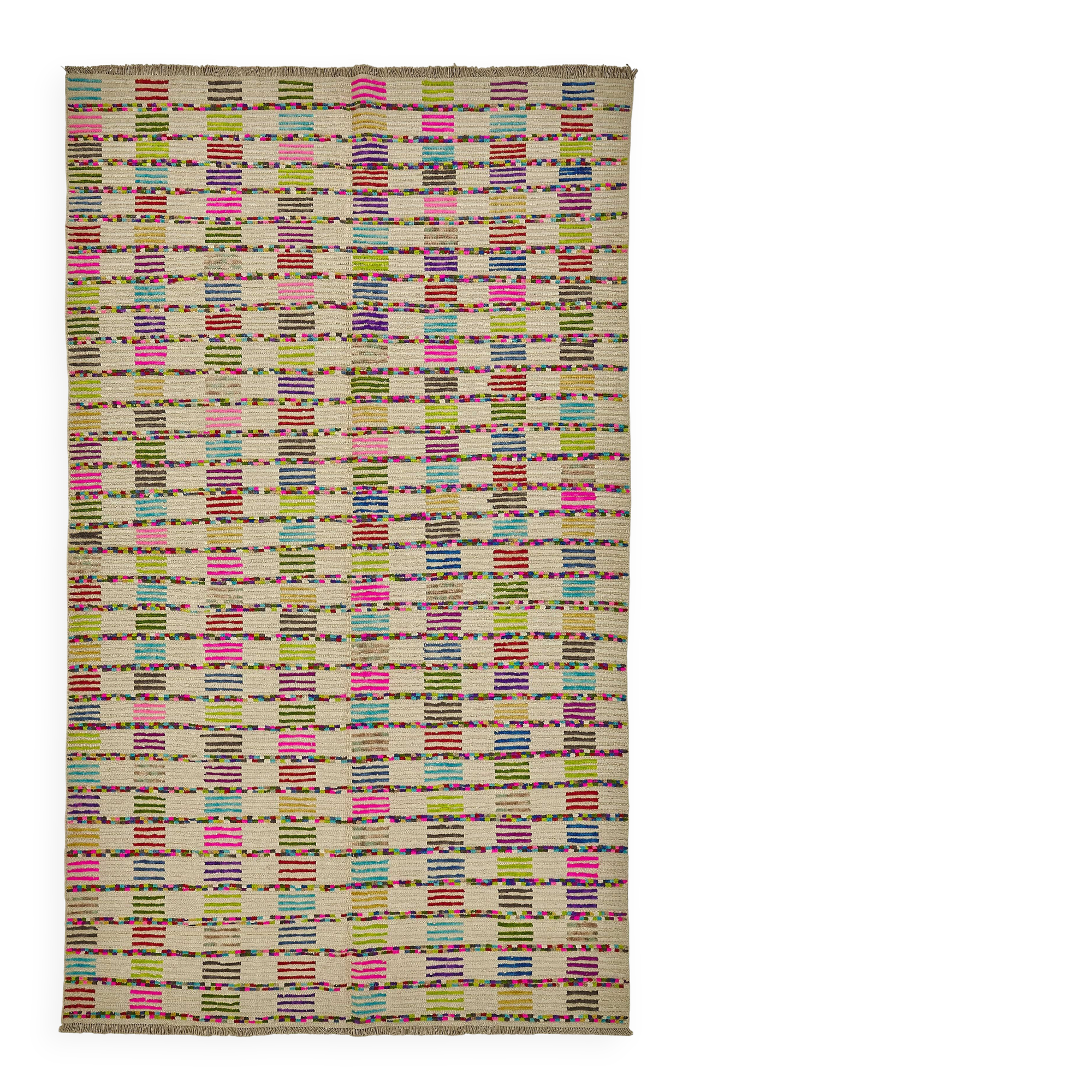 Handwoven Turkish Recycled Boho Rug 215 cm x 348 cm