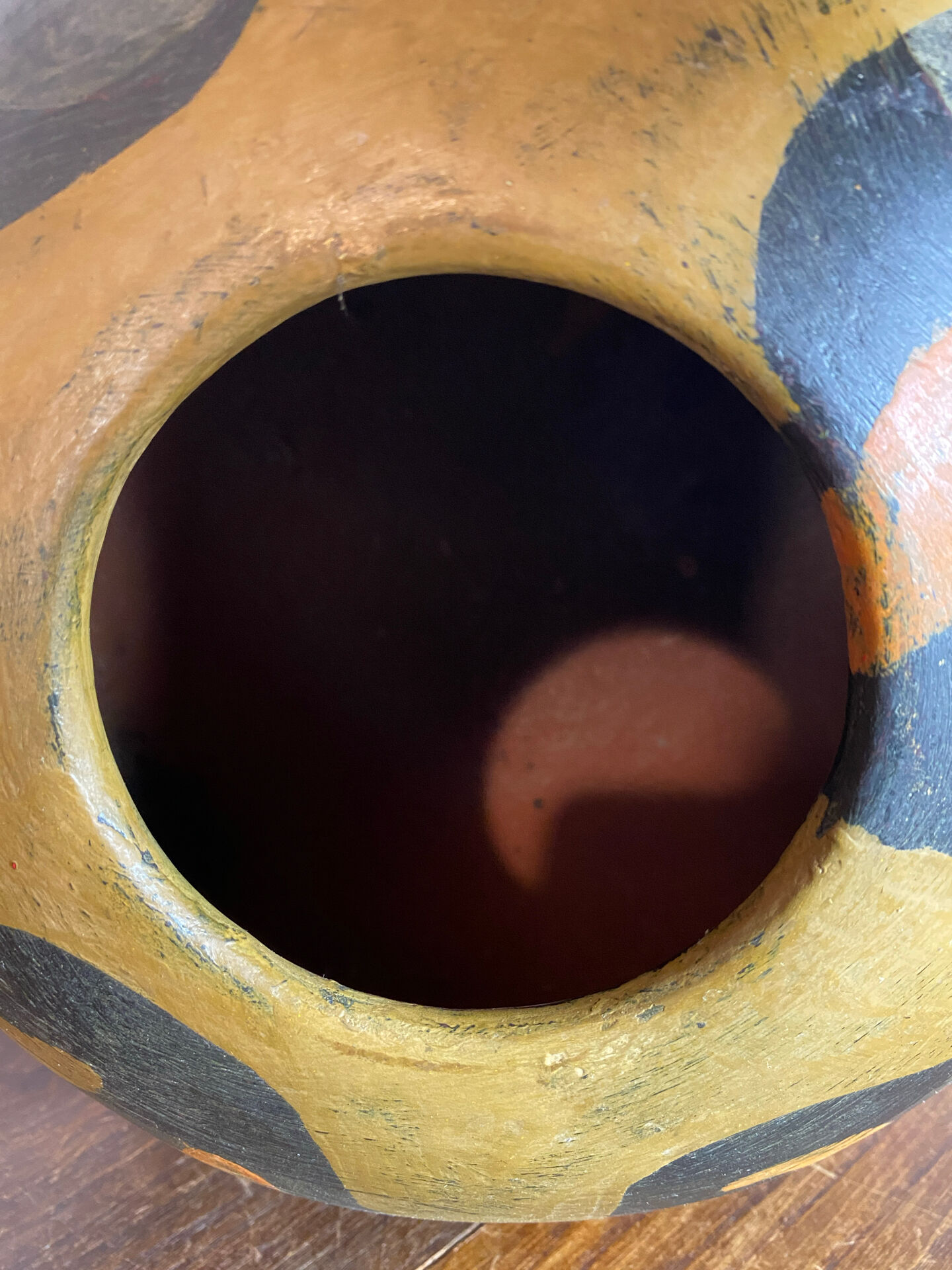 Large round terracotta vase