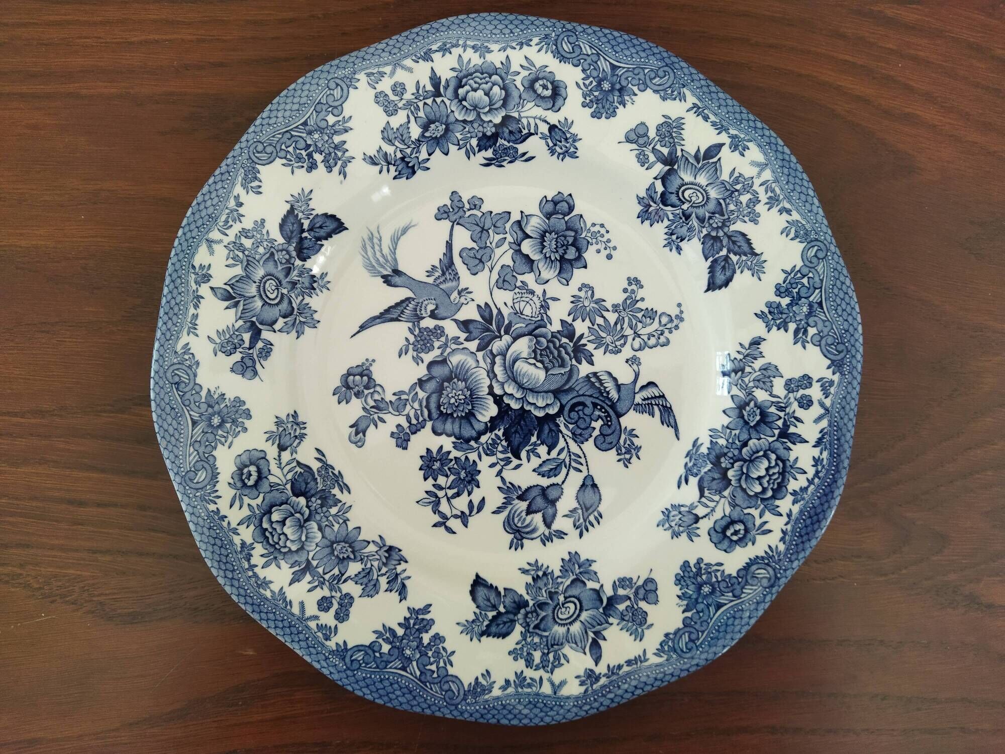 12 English dinner plates Enoch Wedgwood "Asiatic Pheasants"