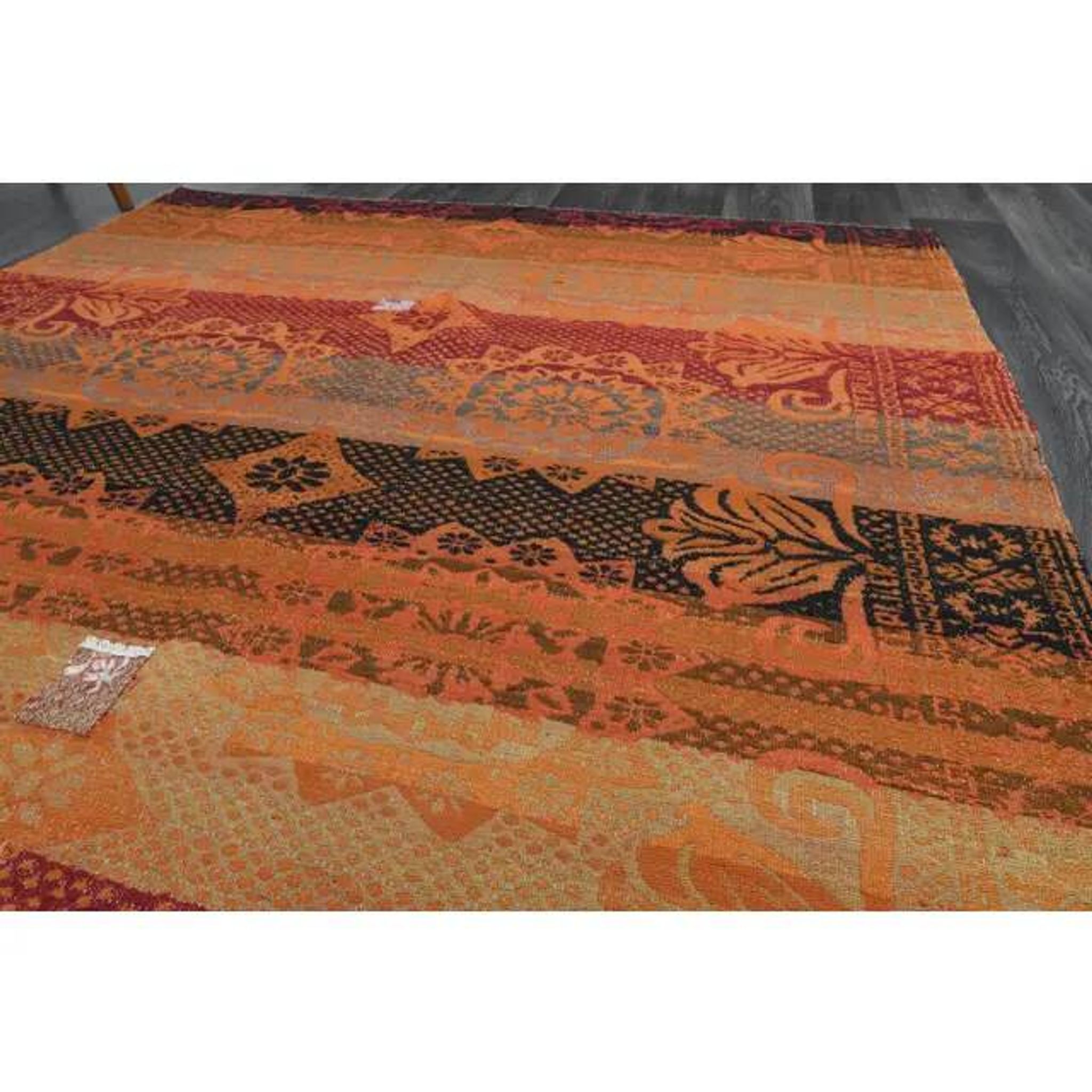 1970s Vintage Turkish Oushak Handmade Wool Cotton Orange Area Rug 182x287