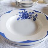 Table service Digoin Sarreguemines - blue and white