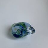 Art Glass Bowl in Blue by Jan Beranek for Skrdlovice, Czechoslovakia