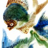 Plato de cerámica "Puigdemont".  España, 1970s.