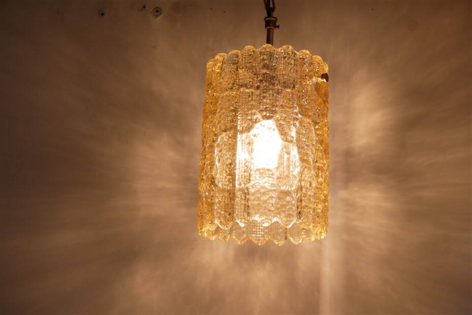 Glass and brass pendant lamp by Carl Fagerlund 1970