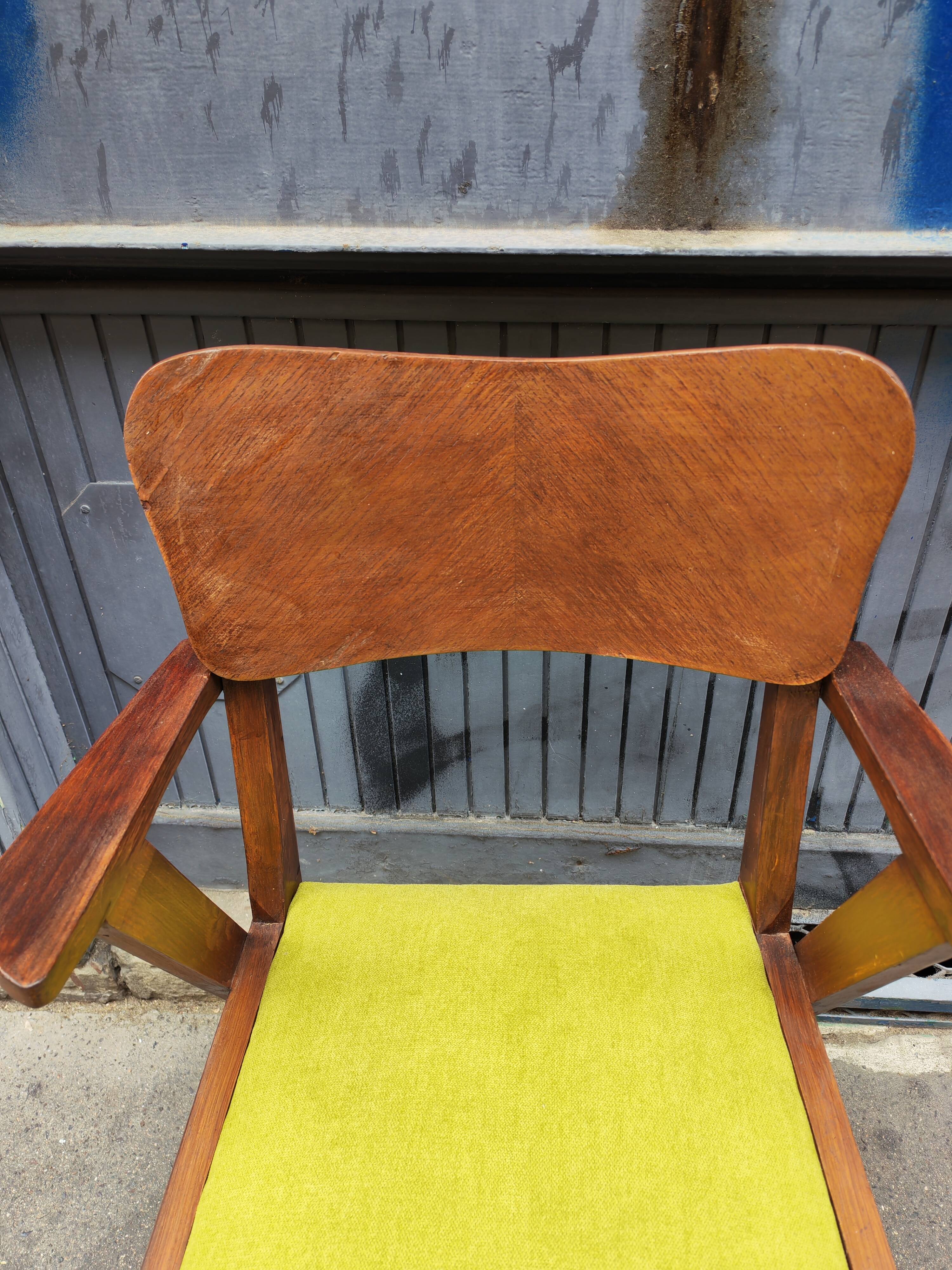 Fauteuil vintage pieds compas