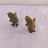 Pair of small brass birds