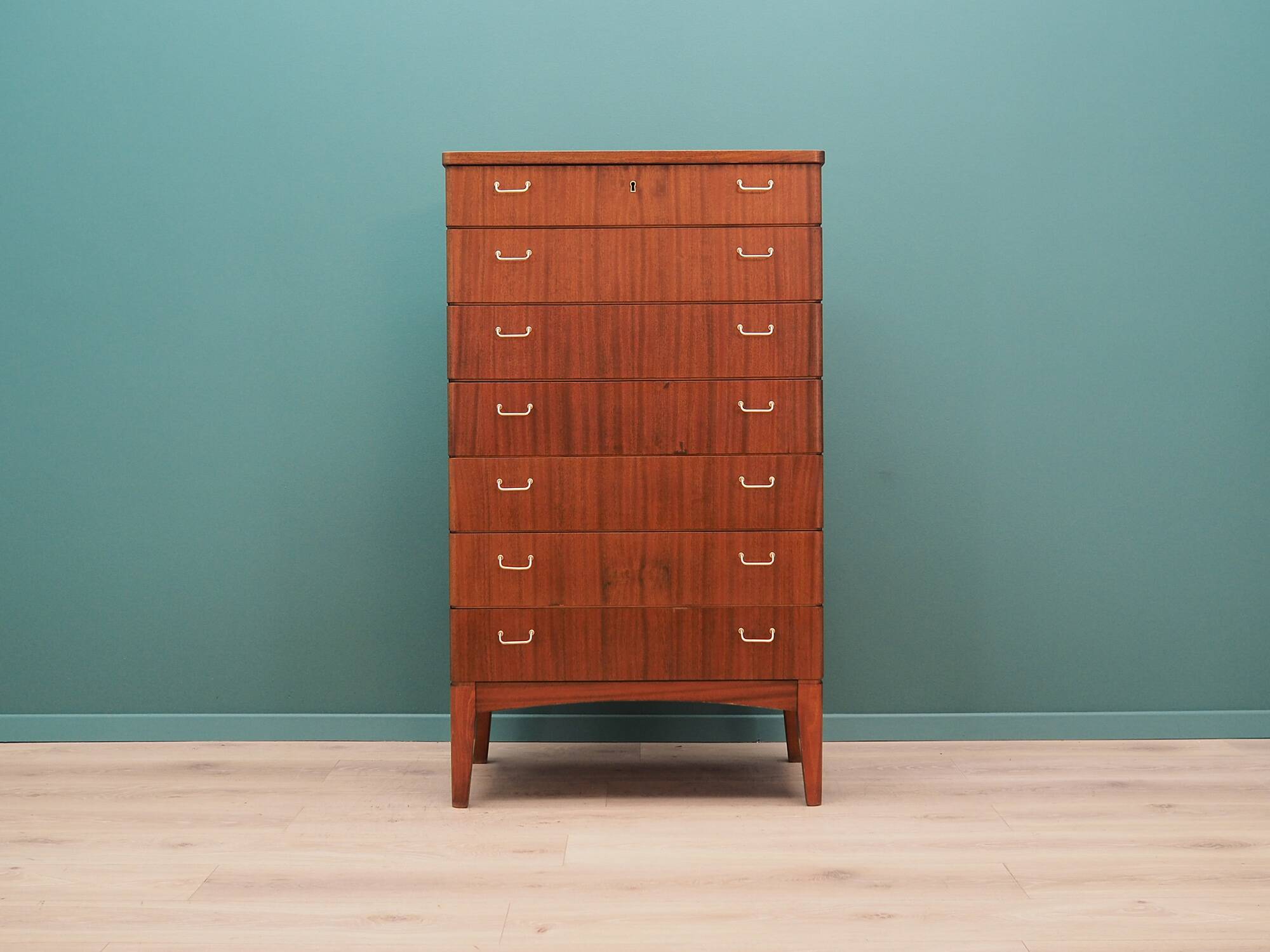 Mahogany chest of drawers, Scandinavian design, 1970s, production: Denmark