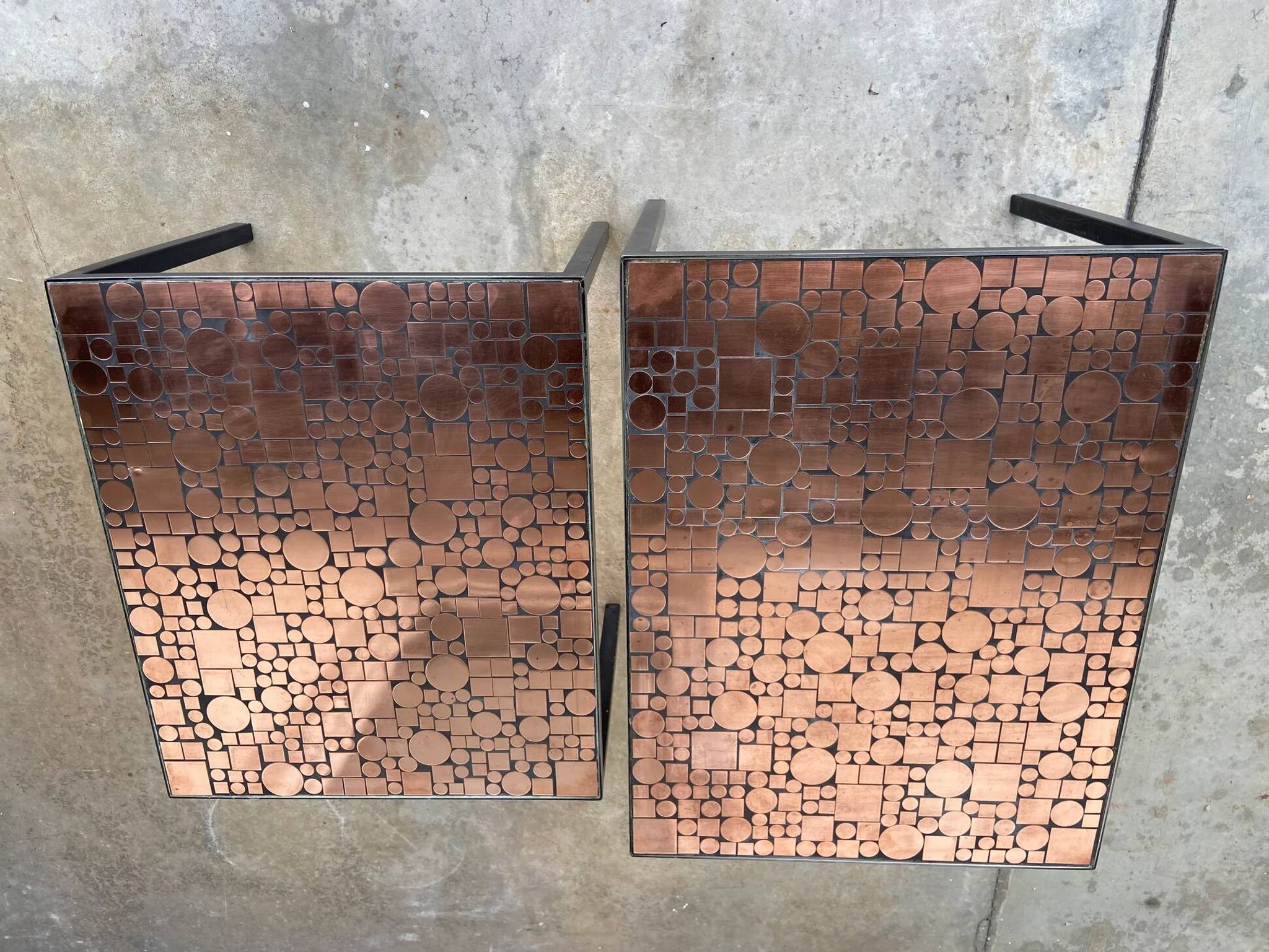 Tables gigognes en cuivre par Herbert Hirche pour Rosenthal, Allemagne, années 1970