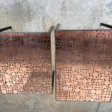 Nested copper tables by Herbert Hirche for Rosenthal, Germany, 1970s.