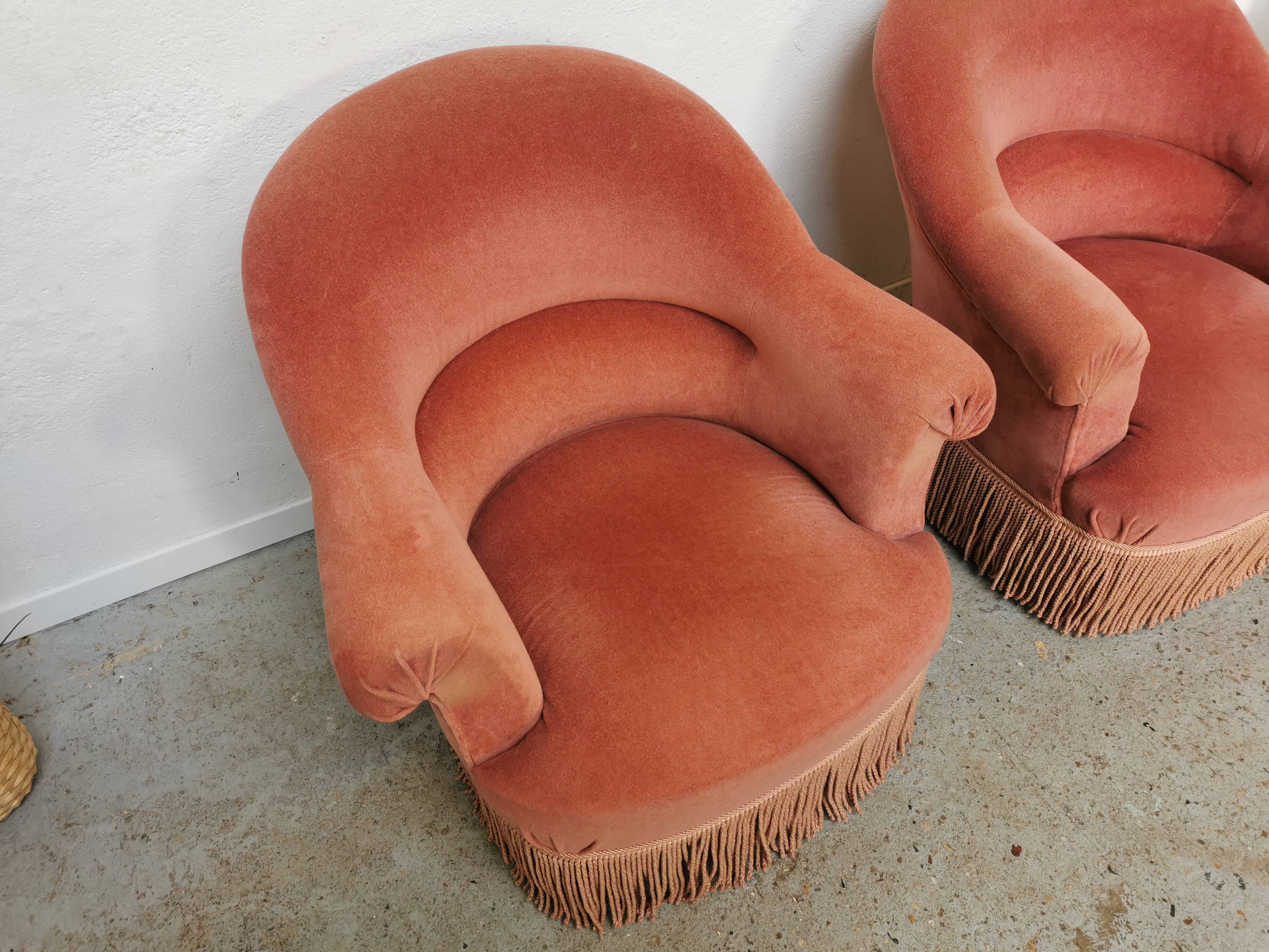 Paire de fauteuils crapaud vintage