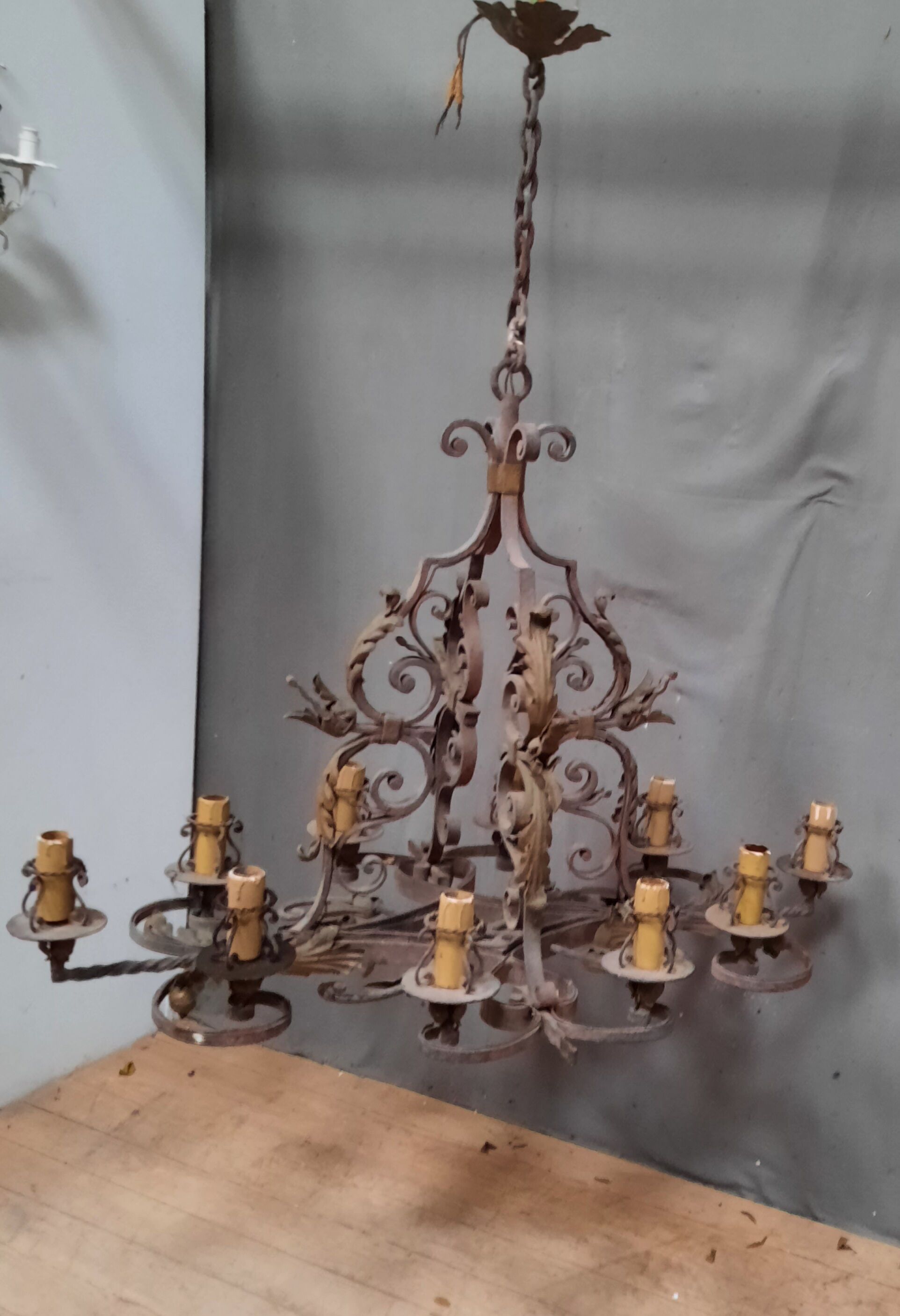 wrought iron chandelier medieval style