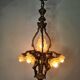 LOUIS XV style chandelier in gilded and patinated bronze with draped women
