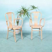 Ensemble de deux fauteuils en bois style Thonet, vintage rétro