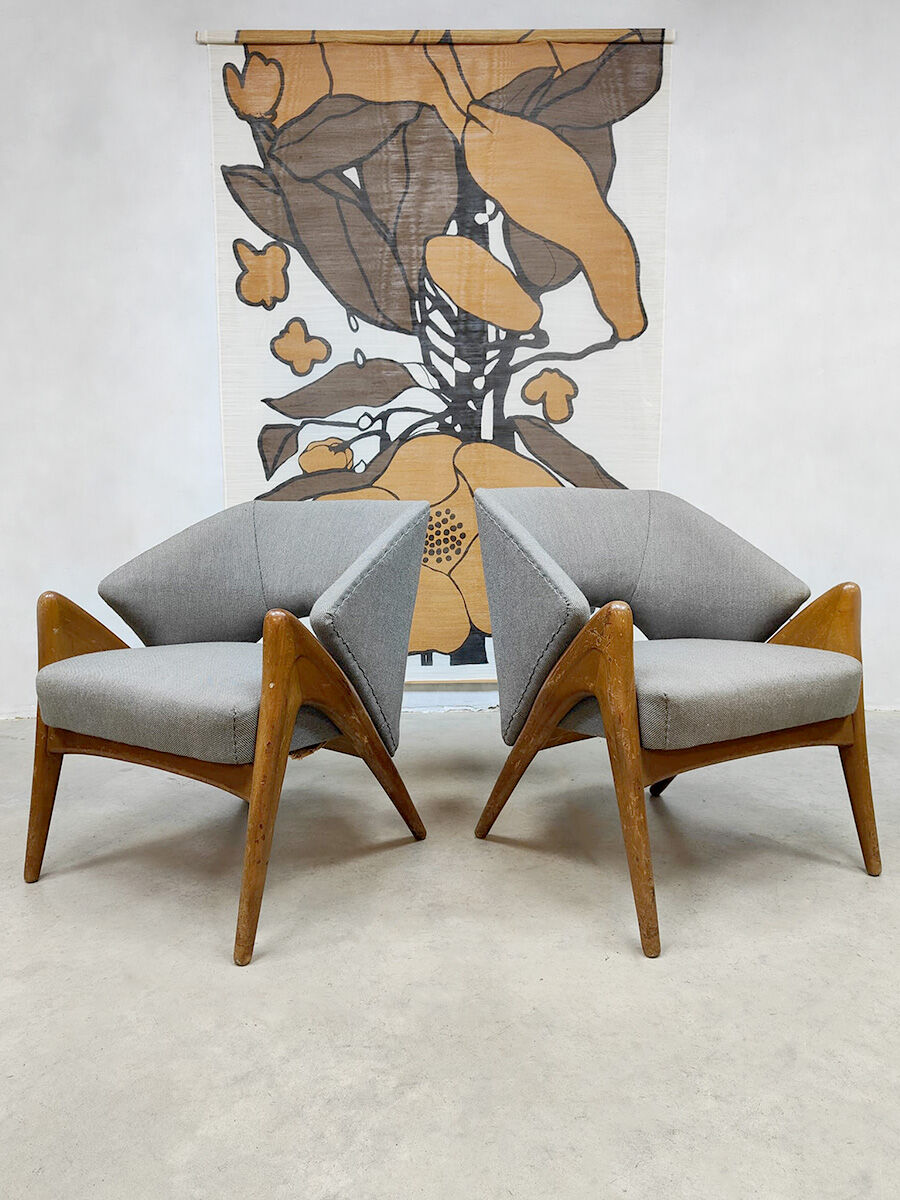 Midcentury scandinavian design lounge set sofa armchairs