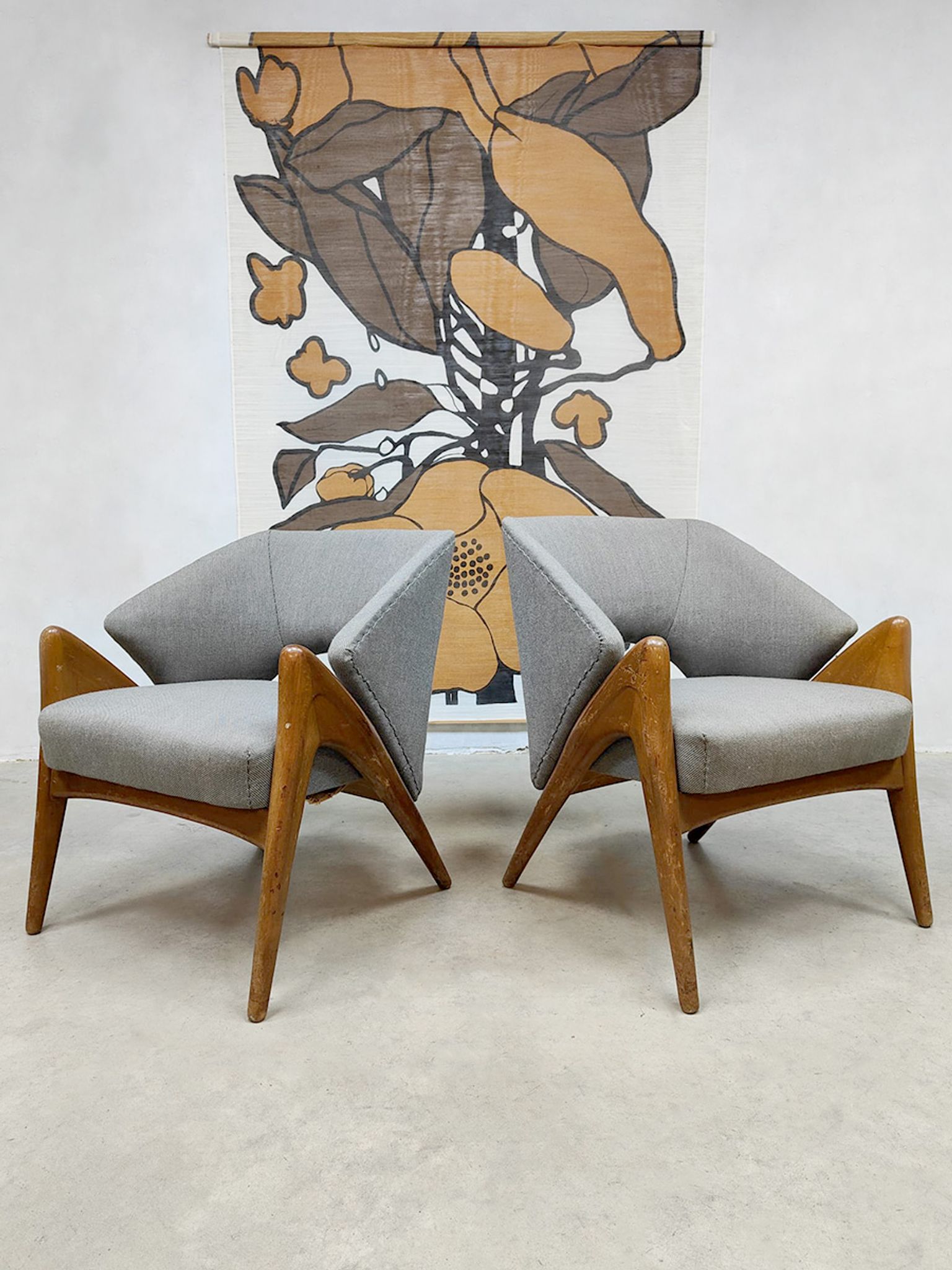 Midcentury scandinavian design lounge set sofa armchairs