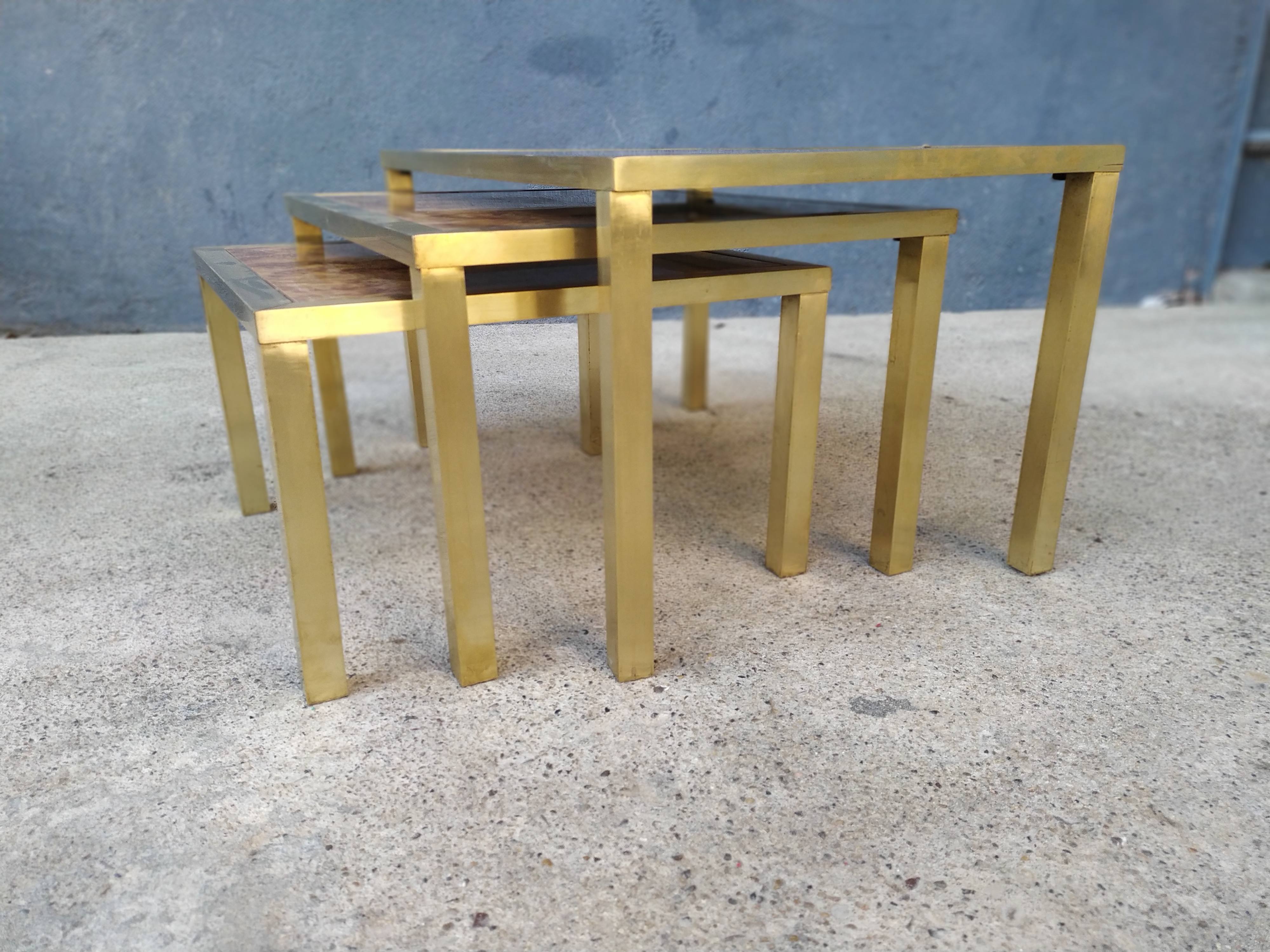 Brass nest of tables 1970