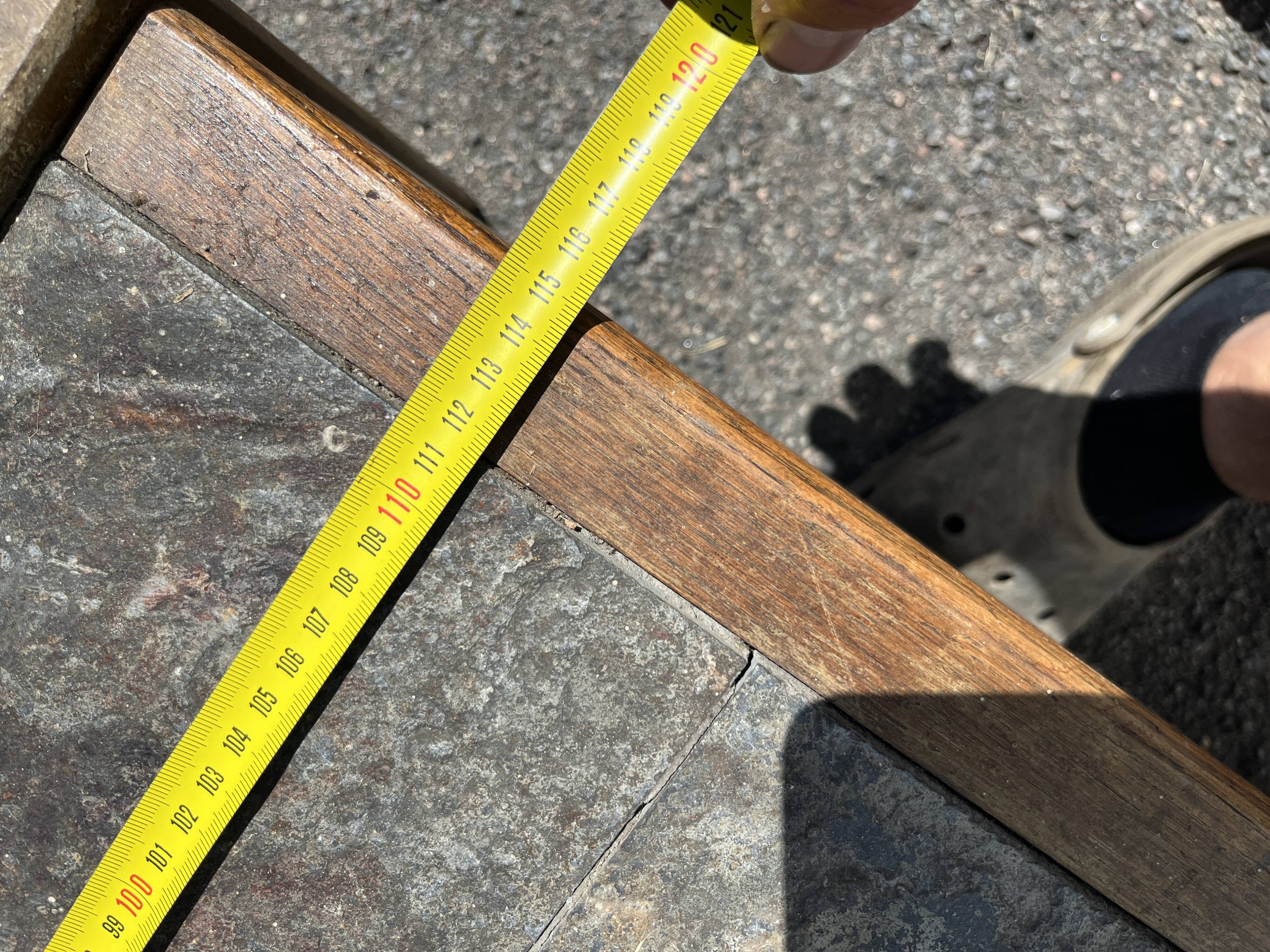 Vintage Brutalist Oak and Slate Coffee Table from the 60s and 70s