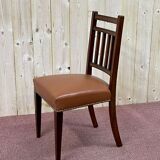 Suite of 12 English chairs nineteenth in mahogany and imitation leather