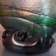 Signed glass paste vase