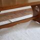 Solid wood dining table, sculpted brutalist base, 1960s.