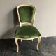 Wooden chair and green velvet in neoclassical style Flamant