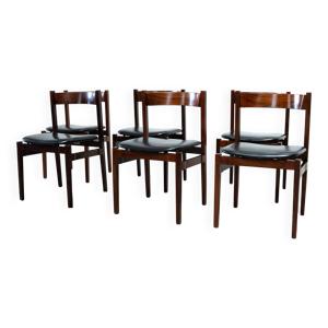 ensemble de six chaises - palissandre