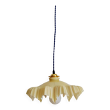 Yellow glass draped suspension Art Deco