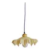 Yellow glass draped suspension Art Deco