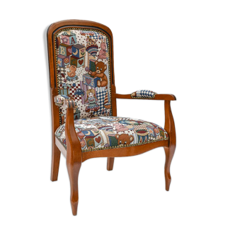 Rare Children's Voltaire Chair Old Vintage Wood Child Chair - Brocante Chic