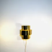 Gold Coloured Layered Wall Lamp By Anvia Nederland, The Netherlands, 1960S