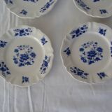 6 assiettes Sarreguemines Aubusson 429112 fleurs bleues faience