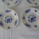 6 Sarreguemines Aubusson plates 429112 blue flowers faience