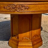 Art Deco table 1930 oval solid oak with extensions