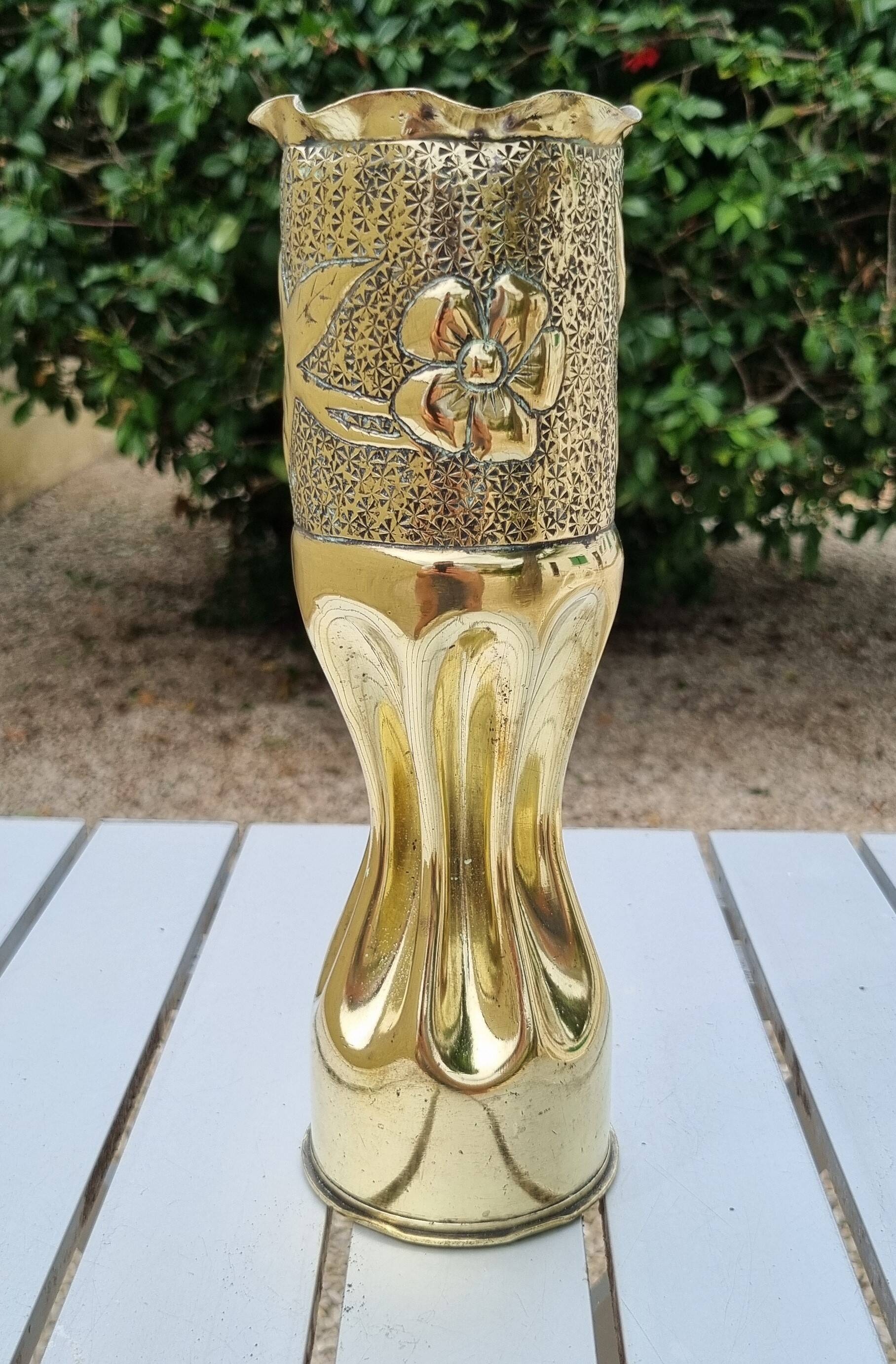 Vase laiton 1ère Guerre Mondiale 1914-1918