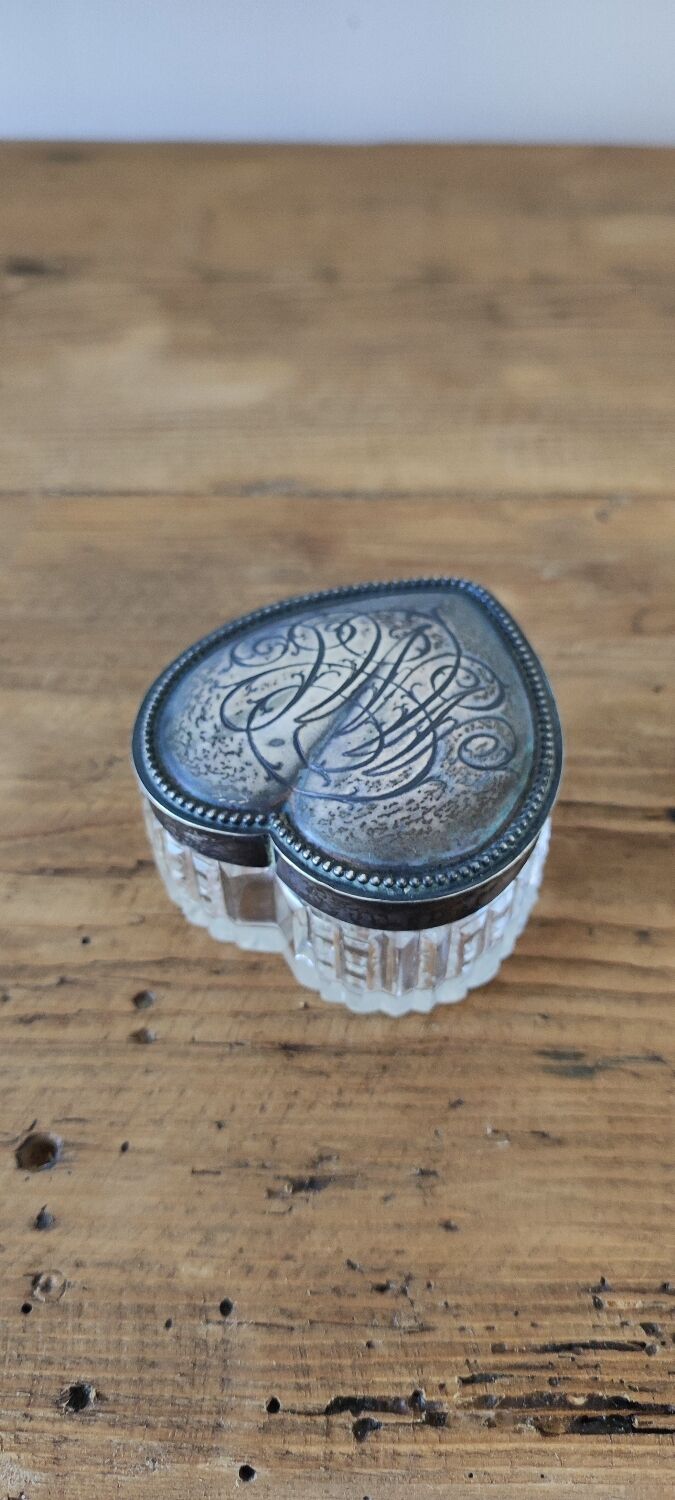 Crystal and silver jewelry box.