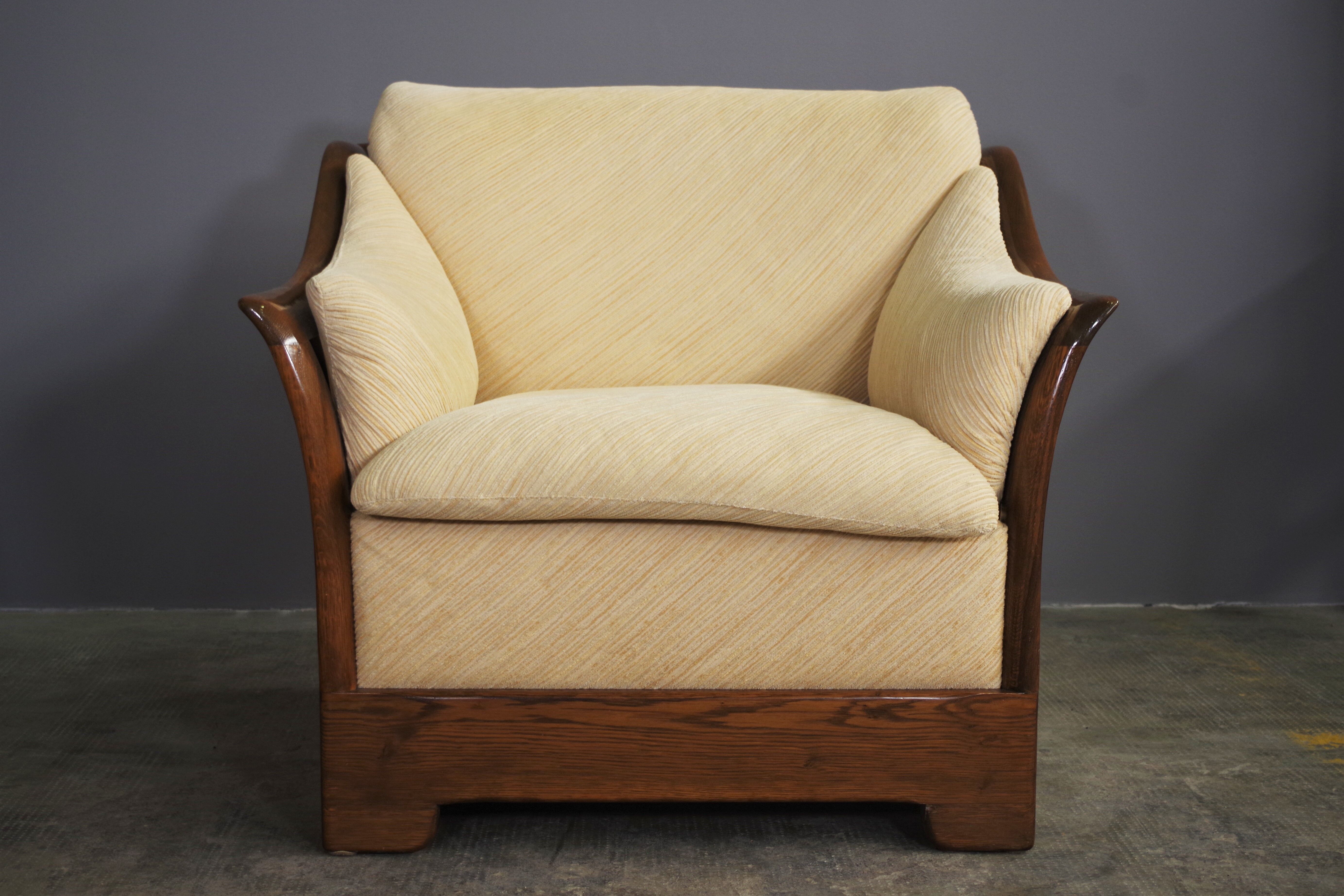 Wooden sofa and armchairs by Mobil Girgi, 70s. Set of 3