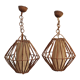 Pair of rattan suspensions 1960s-1970s