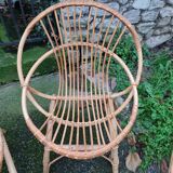 Suite of 4 vintage basket armchairs 1960